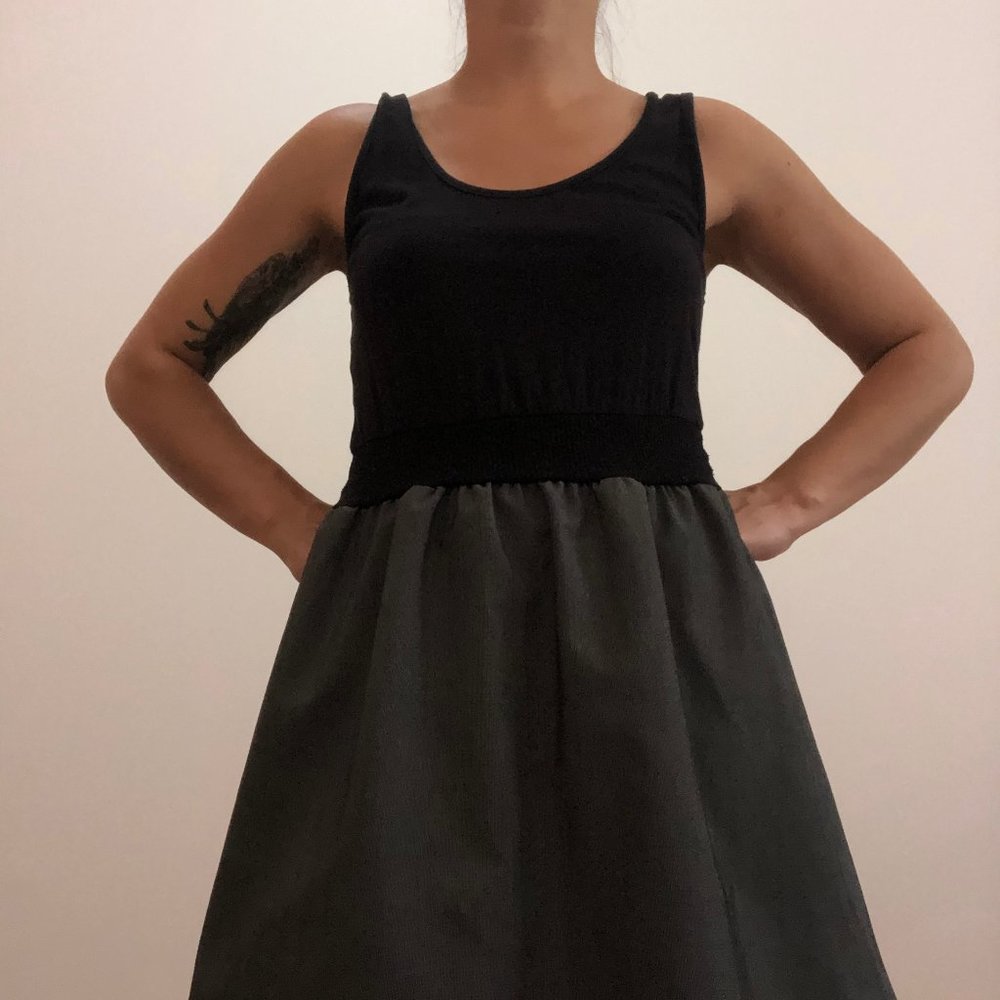Grey and Black Tank Mini Dress